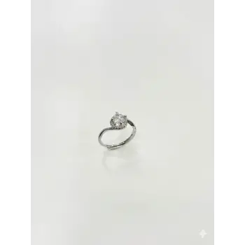Ayarlanabilir Rodyum Zirkon Taşlı Pirinç Bijuteri Yüzük - Yz0210