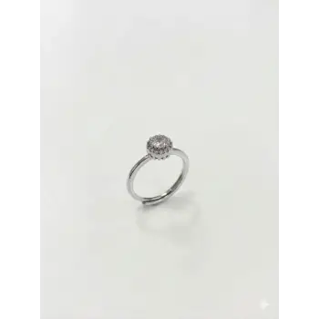 Ayarlanabilir Rodyum Zirkon Taşlı Pirinç Bijuteri Yüzük - Yz0203-1