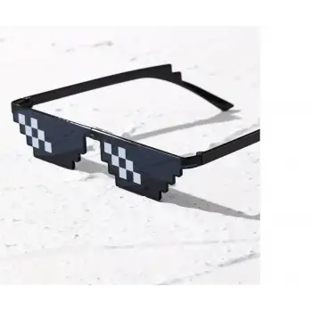 Thug Life Trend Güneş Gözlüğü Mozaik Siyah Kedi Gözlükleri