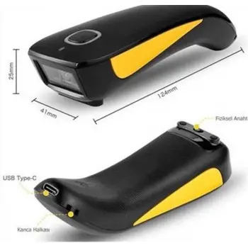 Tiger Perkon BS92 2D Karekod Bluetooth+2.4 Ghz Kablosuz Barkod Okuyucu