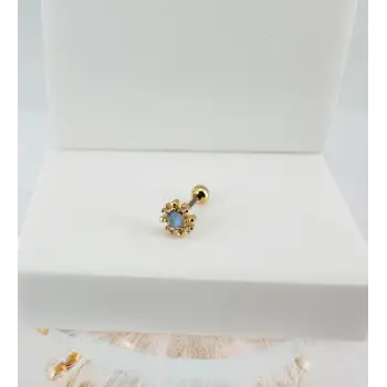 Zirkon Taşlı Uç Kısmı : Pirinç Kıkırdak Bar Uzunluğu : 6 Mm / Bar Kalınlığı 0.8 Mm / Top Boyu 3 Mm - Pt0038-1