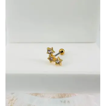 Zirkon Taşlı Uç Kısmı : Pirinç Kıkırdak Bar Uzunluğu : 6 Mm / Bar Kalınlığı 0.8 Mm / Top Boyu 3 Mm - Pt0025-1