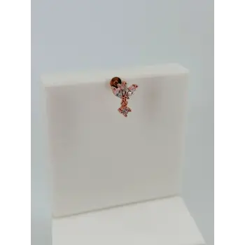 Rose Zirkon Taşlı Uç Kısmı : Pirinç Kıkırdak Bar Uzunluğu : 6 Mm / Bar Kalınlığı 0.8 Mm / Top Boyu 3 Mm - Pt0044-2