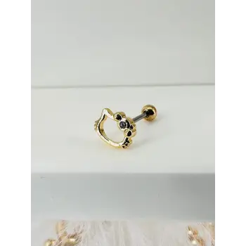 Zirkon Taşlı Uç Kısmı : Pirinç Kıkırdak Bar Uzunluğu : 6 Mm / Bar Kalınlığı 0.8 Mm / Top Boyu 3 Mm - Pt0005-1