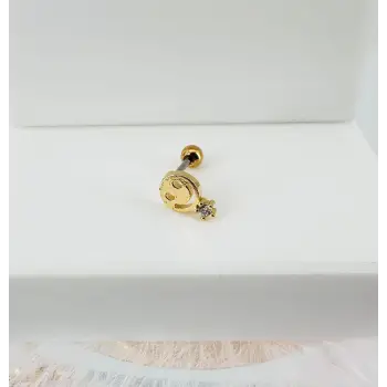 Zirkon Taşlı Uç Kısmı : Pirinç Kıkırdak Bar Uzunluğu : 6 Mm / Bar Kalınlığı 0.8 Mm / Top Boyu 3 Mm - Pt0030-1