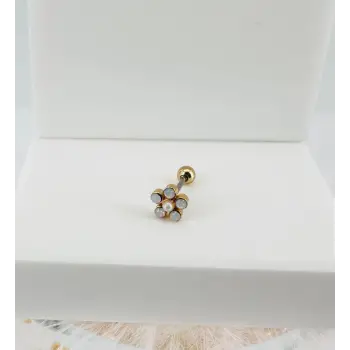 Zirkon Taşlı Uç Kısmı : Pirinç Kıkırdak Bar Uzunluğu : 6 Mm / Bar Kalınlığı 0.8 Mm / Top Boyu 3 Mm - Pt0040-1
