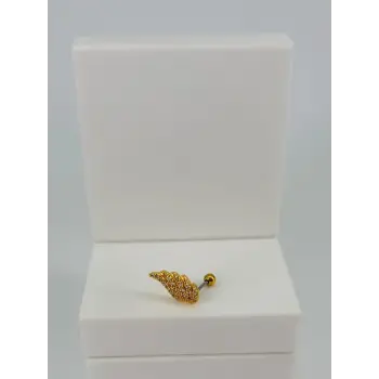 Zirkon Taşlı Uç Kısmı : Pirinç Kıkırdak Bar Uzunluğu : 6 Mm / Bar Kalınlığı 0.8 Mm / Top Boyu 3 Mm  - Pt0055-1