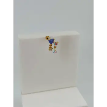 Zirkon Taşlı Uç Kısmı : Pirinç Kıkırdak Bar Uzunluğu : 6 Mm / Bar Kalınlığı 0.8 Mm / Top Boyu 3 Mm - Pt0046-1