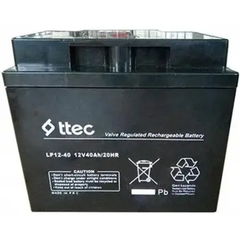 Ttec 12V 40AH Bakımsız Kuru Akü (KDO)