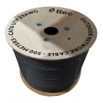 Ttec KBL-CAT6-23CCA-OUT500S Dış Mekan Siyah 500 metre Kablo