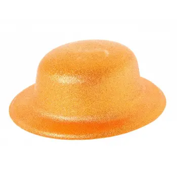 Turuncu Renk Simli Melon Yuvarlak Parti Şapkası 24x26 Cm