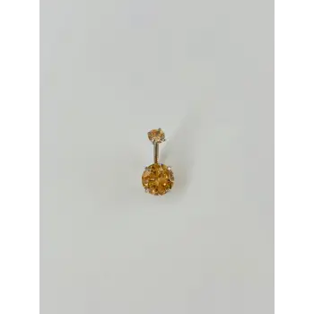 Turuncu Taşlı Göbek Piercing - Pg0016