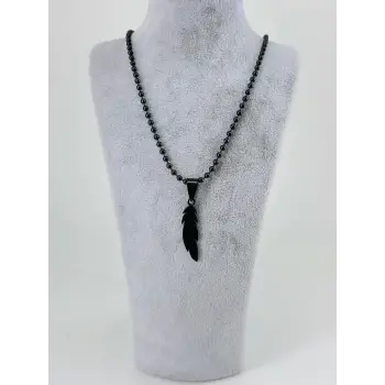 Tüy Figürlü Çelik Erkek Kolye - Ekl0103