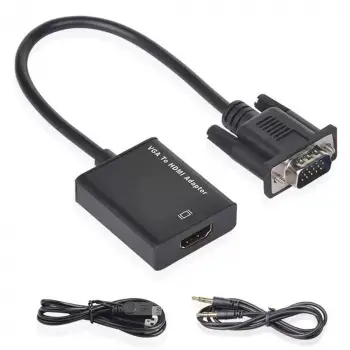 Vcom CG597 Vga Erkek To Hdmi Dişi+AUX Siyah Dönüştürücü (KDO)