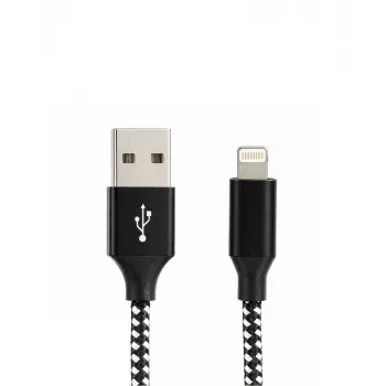 Vcom CU251 Lightning to USB 3m 12W (5V-2.4A) Örgülü Şarj Kablosu