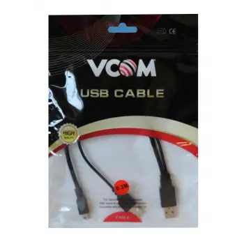 Vcom Usb 2.0 2-Mini Usb 5Pin Black 0.3M (KDO)