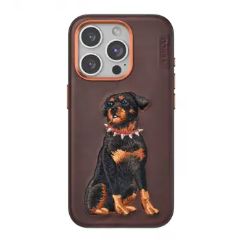 Venco  İphone 15 Pro Perma Desenli Kapak - Koyu Kahve