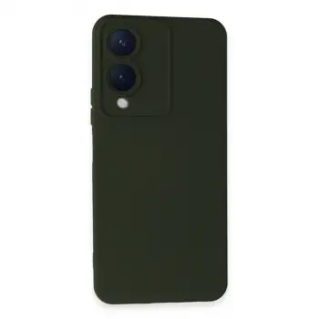 Vivo Y17s Kılıf Nano İçi Kadife Silikon - Koyu Yeşil