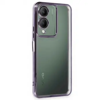 Vivo Y17s Kılıf Razer Lensli Silikon - Mor