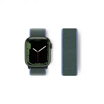 Watch 38mm Hasırlı Cırtcırtlı Kordon - Mavi-yeşil
