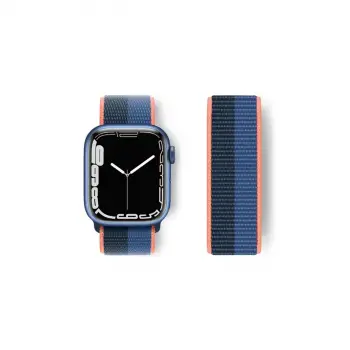 Watch 38mm Hasırlı Cırtcırtlı Kordon - Siyah-mavi