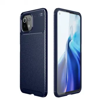 Xiaomi Mi 11 Lite Kılıf Auto Focus Karbon Kapak - Lacivert