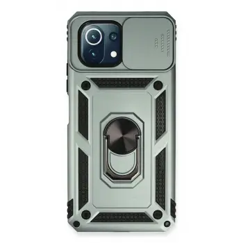 Xiaomi Mi 11 Lite Kılıf Pars Lens Yüzüklü Silikon - Yeşil