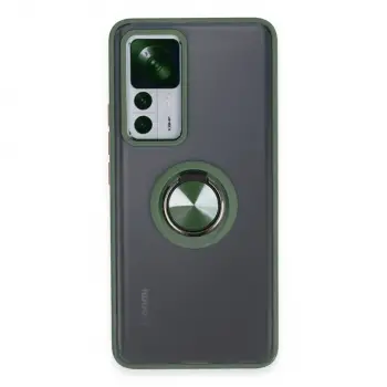 Xiaomi Mi 12t Pro Kılıf Montreal Yüzüklü Silikon Kapak - Yeşil