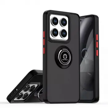 Xiaomi Mi 14t Pro Kılıf Montreal Yüzüklü Silikon Kapak - Siyah