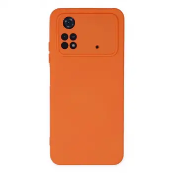 Xiaomi Poco M4 Pro 4g Kılıf Nano İçi Kadife Silikon - Turuncu