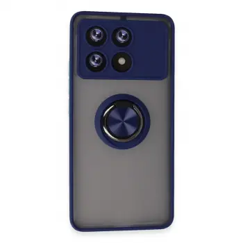 Xiaomi Poco X6 Pro Kılıf Montreal Yüzüklü Silikon Kapak - Lacivert