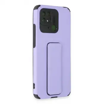 Xiaomi Redmi 10c Kılıf Mega Standlı Silikon - Lila