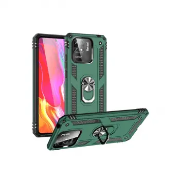 Xiaomi Redmi 10c Kılıf Sofya Yüzüklü Silikon Kapak - Yeşil