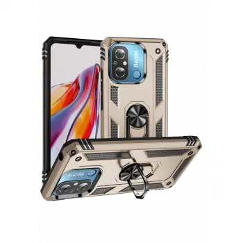 Xiaomi Redmi 12c Kılıf Sofya Yüzüklü Silikon Kapak - Gold
