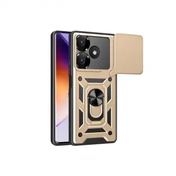 Xiaomi Redmi 13 4g Kılıf Pars Lens Yüzüklü Silikon - Gold