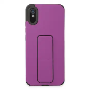 Xiaomi Redmi 9a Kılıf Mega Standlı Silikon - Mor