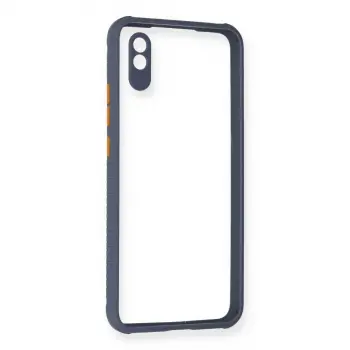 Xiaomi Redmi 9a Kılıf Miami Şeffaf Silikon - Gri