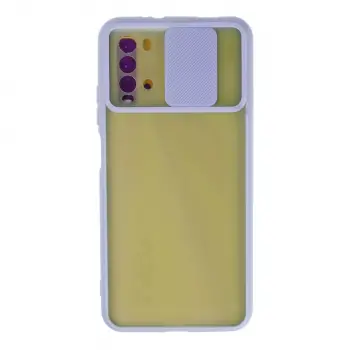 Xiaomi Redmi 9t Kılıf Palm Buzlu Kamera Sürgülü Silikon - Lila