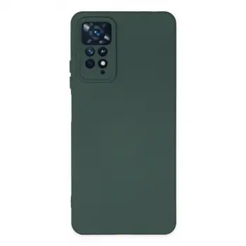 Xiaomi Redmi Note 11 Pro Kılıf Nano İçi Kadife Silikon - Koyu Yeşil