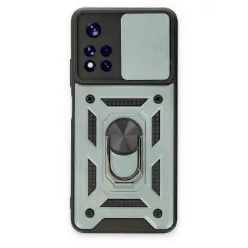 Xiaomi Redmi Note 11t Kılıf Pars Lens Yüzüklü Silikon - Yeşil