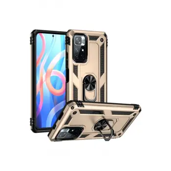 Xiaomi Redmi Note 11t Kılıf Sofya Yüzüklü Silikon Kapak - Gold