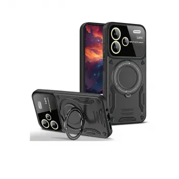 Xiaomi Redmi Note 13 Pro Plus Joy Lens Standlı Kapak - Siyah