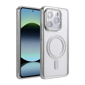Xiaomi Redmi Note 14 4g Joke Simli Magneticsafe Kılıf - Gümüş