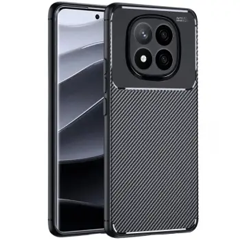 Xiaomi Redmi Note 14 Pro Plus Kılıf Auto Focus Karbon Kapak - Siyah