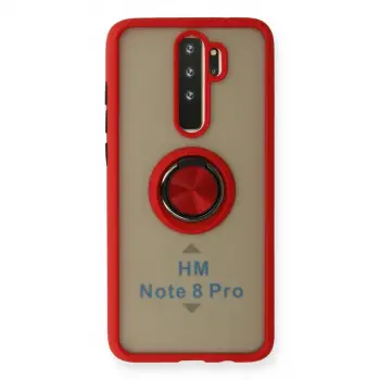 Xiaomi Redmi Note 8 Pro Kılıf Montreal Yüzüklü Silikon Kapak - Kırmızı
