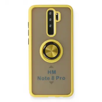 Xiaomi Redmi Note 8 Pro Kılıf Montreal Yüzüklü Silikon Kapak - Sarı