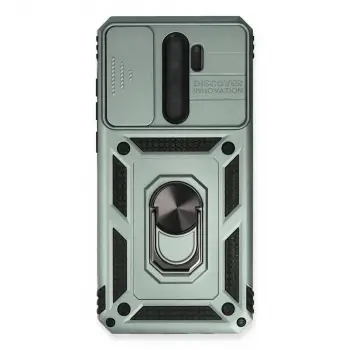 Xiaomi Redmi Note 8 Pro Kılıf Pars Lens Yüzüklü Silikon - Yeşil