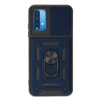 Xiaomi Redmi Note 9 4g Kılıf Pars Lens Yüzüklü Silikon - Lacivert