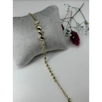    Zirkon Taşlı Pirinç Zirkon Bileklikler 16+3 Cm  - Kbl0327