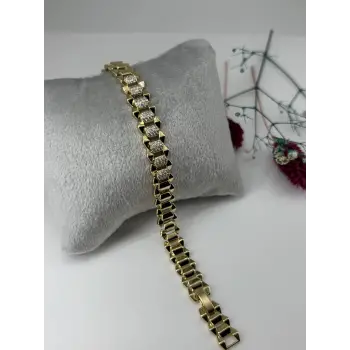    Zirkon Taşlı Pirinç Zirkon Bileklikler 17+2 Cm  - Kbl0319